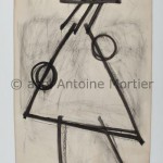 La passante, Antoine Mortier, 1952 , lavisfusain sur papier marouflé sur coton, 238 x 150