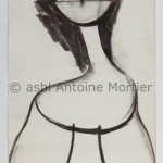 Sans titre (personnage), Antoine Mortier, 1967 fusain en lavis sur papier steinbach Malmédy 149 x99,5