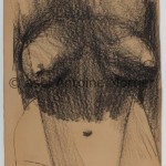 Torse féminin, Antoine Mortier, 1955, fusain sur papier beige, 150x113,5